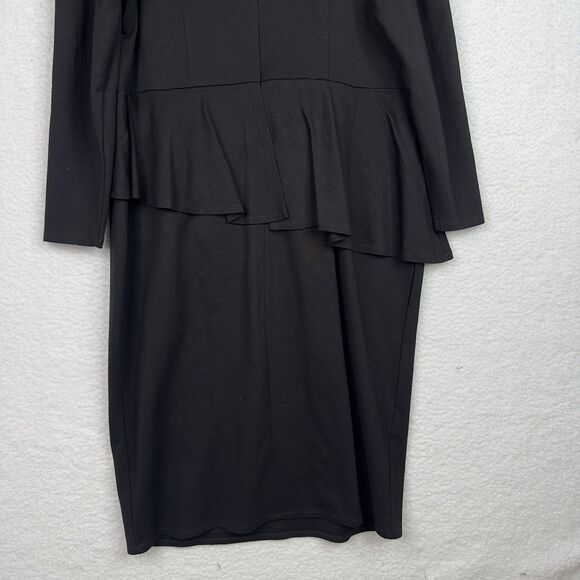 Eloquii Peplum Dress Womens‎ Plus 18 Sheath Black Darted Stretch Career Office - Picture 10 of 12